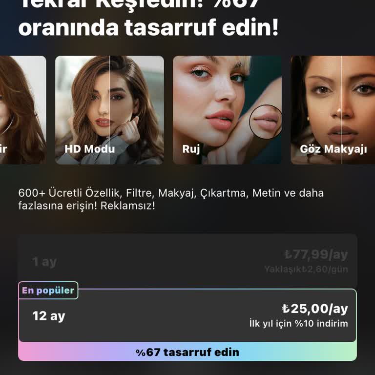 BeautyPlus 1 Senelik Üyelik Ve Hizmet Alamama
