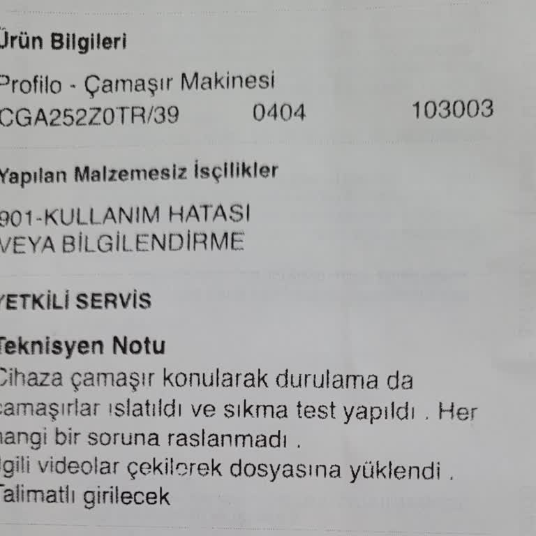 Profilo Çamaşır Makinesi Kazan Sorunu