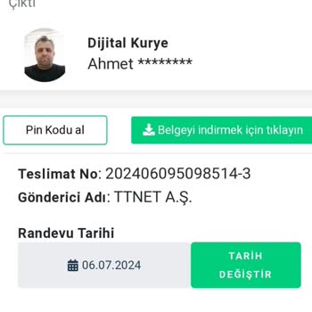 Dijital Kurye Türk Telekom'dan Aldığım Ev İnterneti İçin Kurye Gelmiyor.