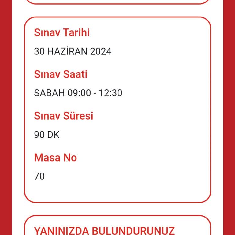 Deneyap Atölyeleri 30 Haziran 2024 Dene Yap Sınavı