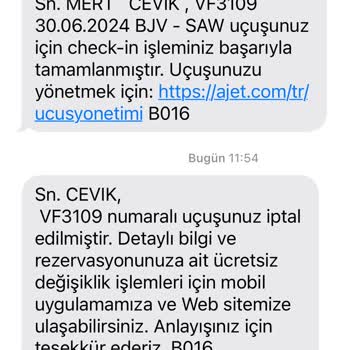 Ajet Tarafından İptal Edilen Biletimde Ücret Kesintisi Yapılması