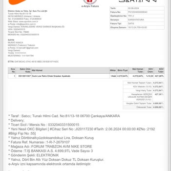 Trabzon Forum AVM Nike Mağazası Ve Sportinn Şirketi Mağduriyeti