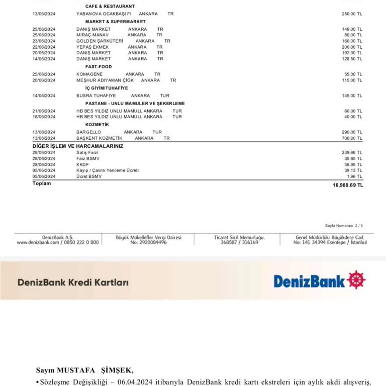 Denizbank Satış Faizi Para İadesi