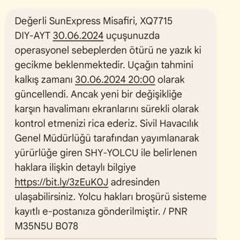 Sunexpress Uçağı 14 Saat Rötar Yaptı