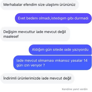 Lucy Butik- İade Sürecinde Bahanelerle İade Almamak.