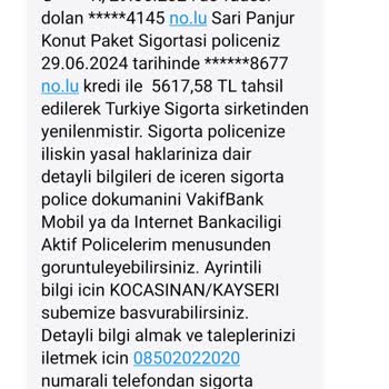 VakıfBank Bilgim Ve Onayım Alınmadan Hesabımdan Sigorta İşlemi Yapılması
