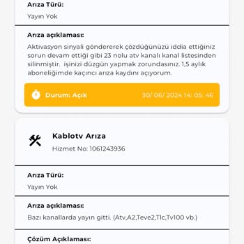 Kablo Net İnternet Ve TV Hizmetinin Sürekli Bir Arıza İle Kesintiye Uğraması