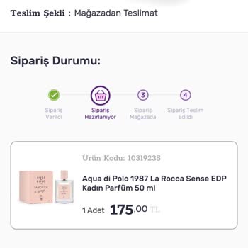 Gratis'ten Alınan Parfümün Kargolanmaması