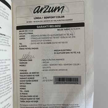 Arzum Saç Kurutma Makinesi Durduk Yere Bozuldu