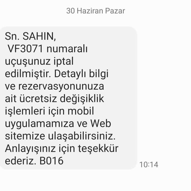 AJet (Anadolu Jet) Uçuş İptali Nedeniyle Mağduriyet Yaşadım