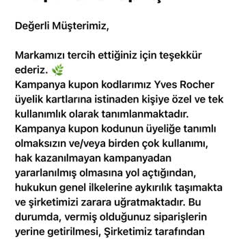 Yves Rocher İnternet Alışverişi Saçmalığı