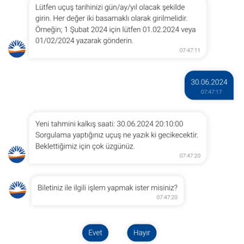 SunExpress Hava Yolları Uçuş Saatinin Sürekli Değiştirilmesi