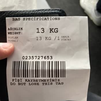 Türk Hava Yolları Valiz Yüklenmemiş