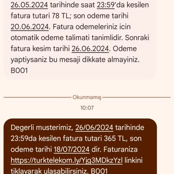 Türk Telekom Taahhüt Bitimi Akabinde Gelen Yüksek V Haksız Fatura