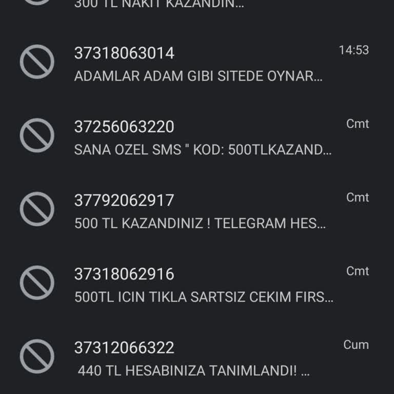 Vodafone Bahis Sitelerinden Gelen Mesajlar