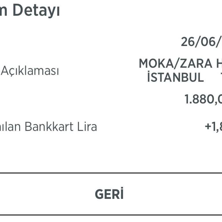 Moka İle Zara Home'dan Kartımdan Para Çekilmiş