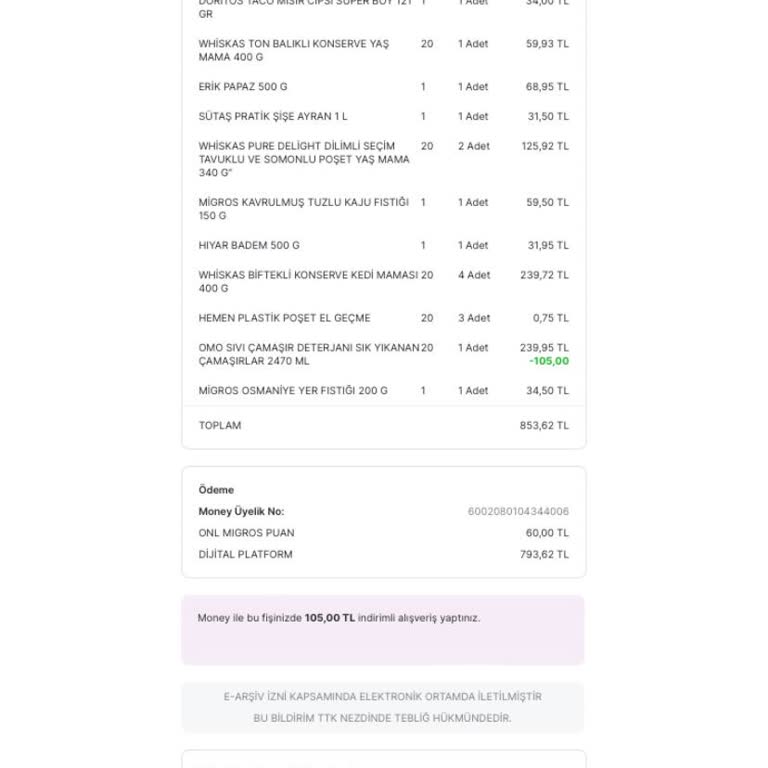 Migros Un Sipariş Eksikliği Ve Asla Sonuçlanmaması