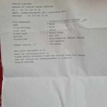 Orta Boy Valiz Kırık Ve Türk Hava Yolları Mağduriyeti