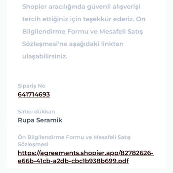 Shopier Rupa Pottery Gönderilmeyen Ürün Ve Cevap Verilmemesi