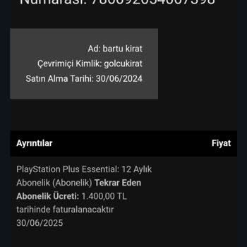 PlayStation Onayım Ve Bilgim Olmadan Kredi Kartımdan Ödeme Aldı.