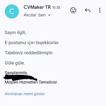Cvmaker.com.tr Ücret İadesi Yapmıyor