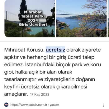 Mihrabat Korusu Giriş Ücreti Hk