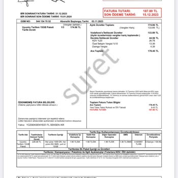 Vodafone Sözleşme Şartlarına Uymayan Fatura Artışları Ve Yanıltıcı Bilgilendirme