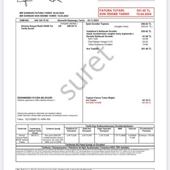 Vodafone Sözleşme Şartlarına Uymayan Fatura Artışları Ve Yanıltıcı Bilgilendirme