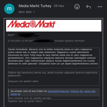 Media Markt'tan Gelen Hasarlı Ürün Ve Müşteri Hizmetleri Sorunu