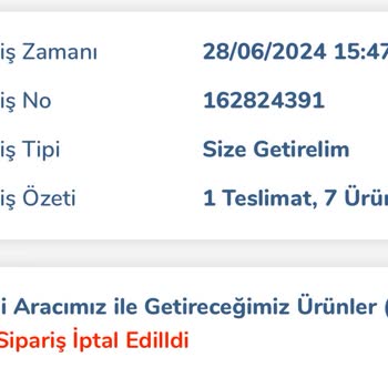 Carrefour SA Teslim Edilmeyen Sipariş