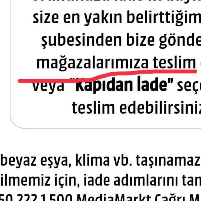Media Markt Arızalı Ürünü Mağazanın Teslim Almaması
