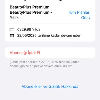 BeautyPlus Abonelikte Hata Var