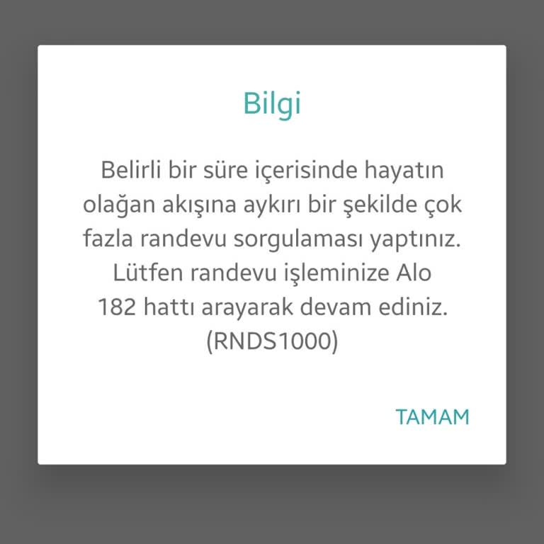 MHRS - 182 Şikayet Sorgulama