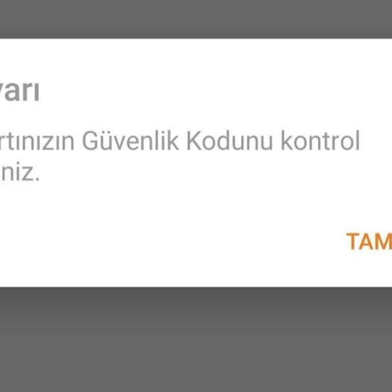 İninal Kart Güvenlik Hatası Veriyor