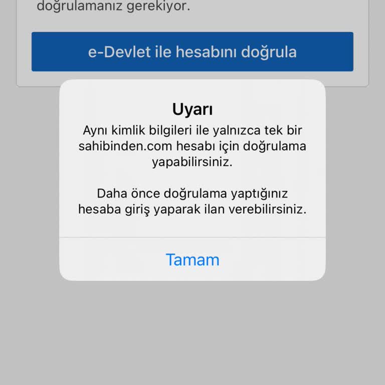 Sahibinden E-Devlet Doğrulama Sorunu Ve Çözüm Eksikliği