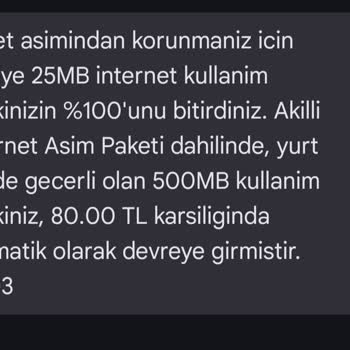 Vodafone Koruma Paketi Olmasına Rağmen Aşım Olması