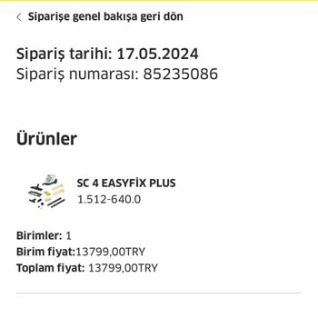 Karcher Siparişim Eksik Geldi