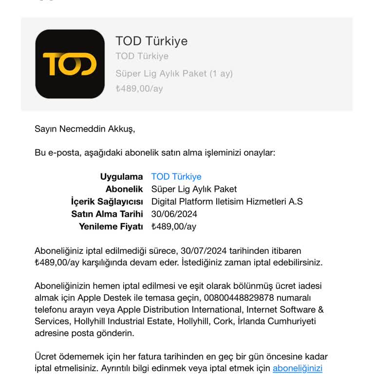 Tod TV İptal Ettiğim Halde Para Çekmeye Devam Ediyor.