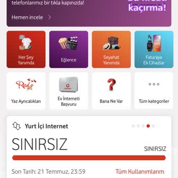 Vodafone Sınırlı Sınırsız Tarife