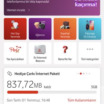 Vodafone Sınırlı Sınırsız Tarife