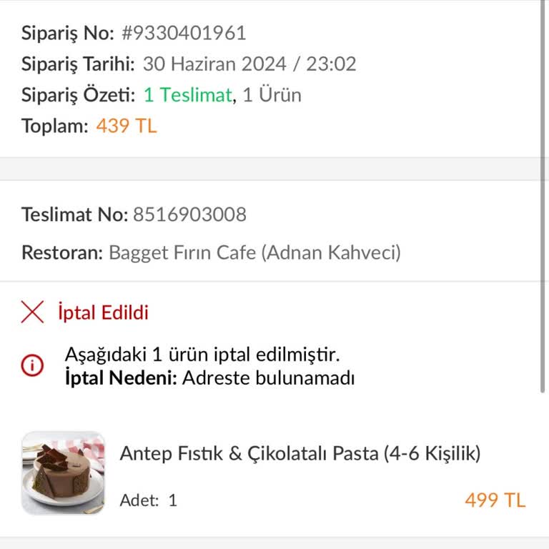 Trendyol GO Hem Siparişi Getirmiyor Hem De İadeyi Sağlamıyor.