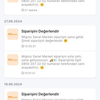Migros Teslim Edildi Gözüken Sonra İptal Edilen Sipariş