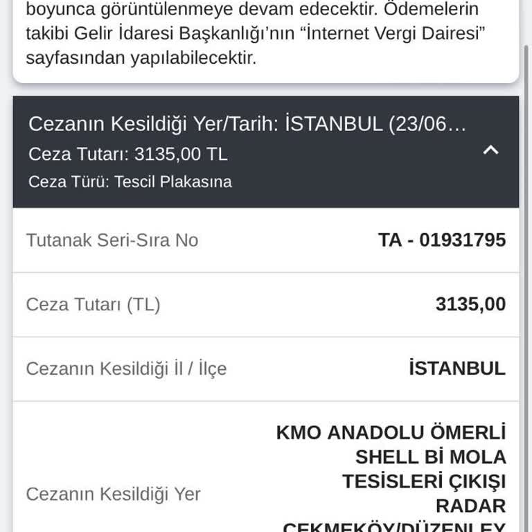 Kuzey Marmara Otoyolu Kmo Radar Cezası