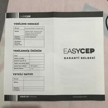EasyCep Arızalı Telefon Satışı Yapıp Para İadesi Verilmedi