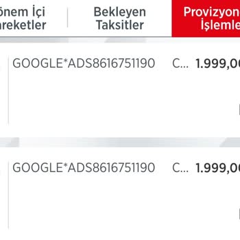 Google Kredi Kartımdan İzinsiz Para Çekilmiş Google Tarafından
