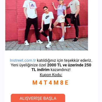 In Street Aldatmaca Kupon Kodu İle Üye Toplama