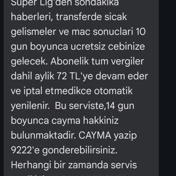 9222 Türk Telekom Servis Aboneliği