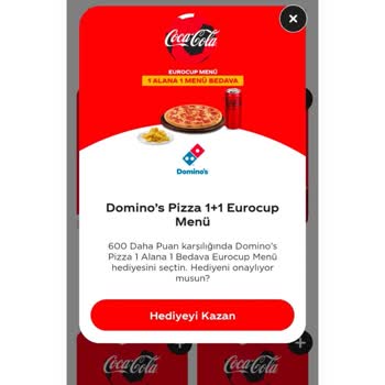 Domino's Eurocup 1+1 Menü Olmaması Puanımın Boşa Gitmesi