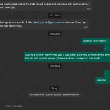 Penta Teknoloji Ürün Geri Gönderilmemesi Ve WhatsApp Engeli