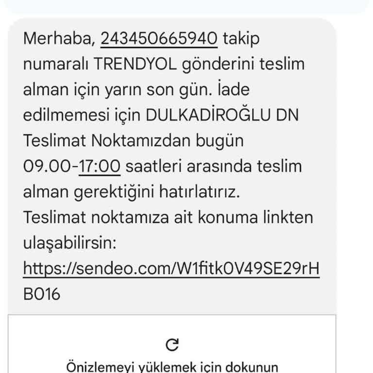 Trendyol Adrese Teslim Edilmemesi